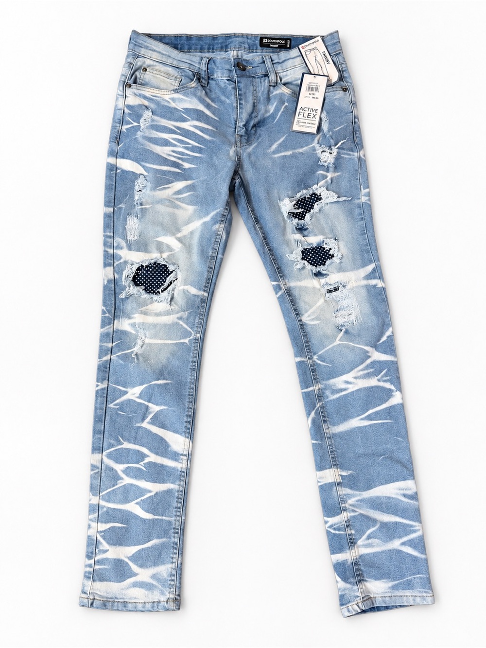 Active Flex Bleach Distressed Studded Jeans 32x32 NWT